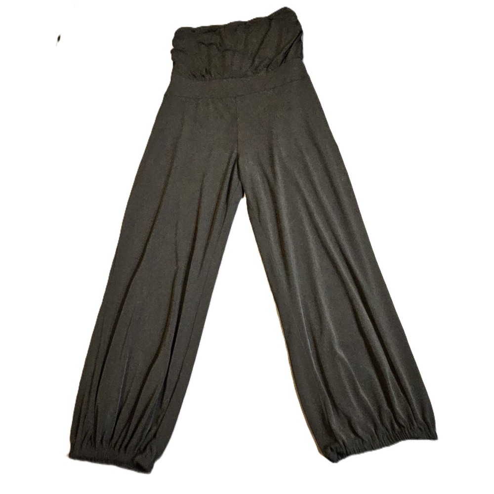 White House Black Market Womens Strapless Tapered Leg Jumpsuit Black S 1-01377